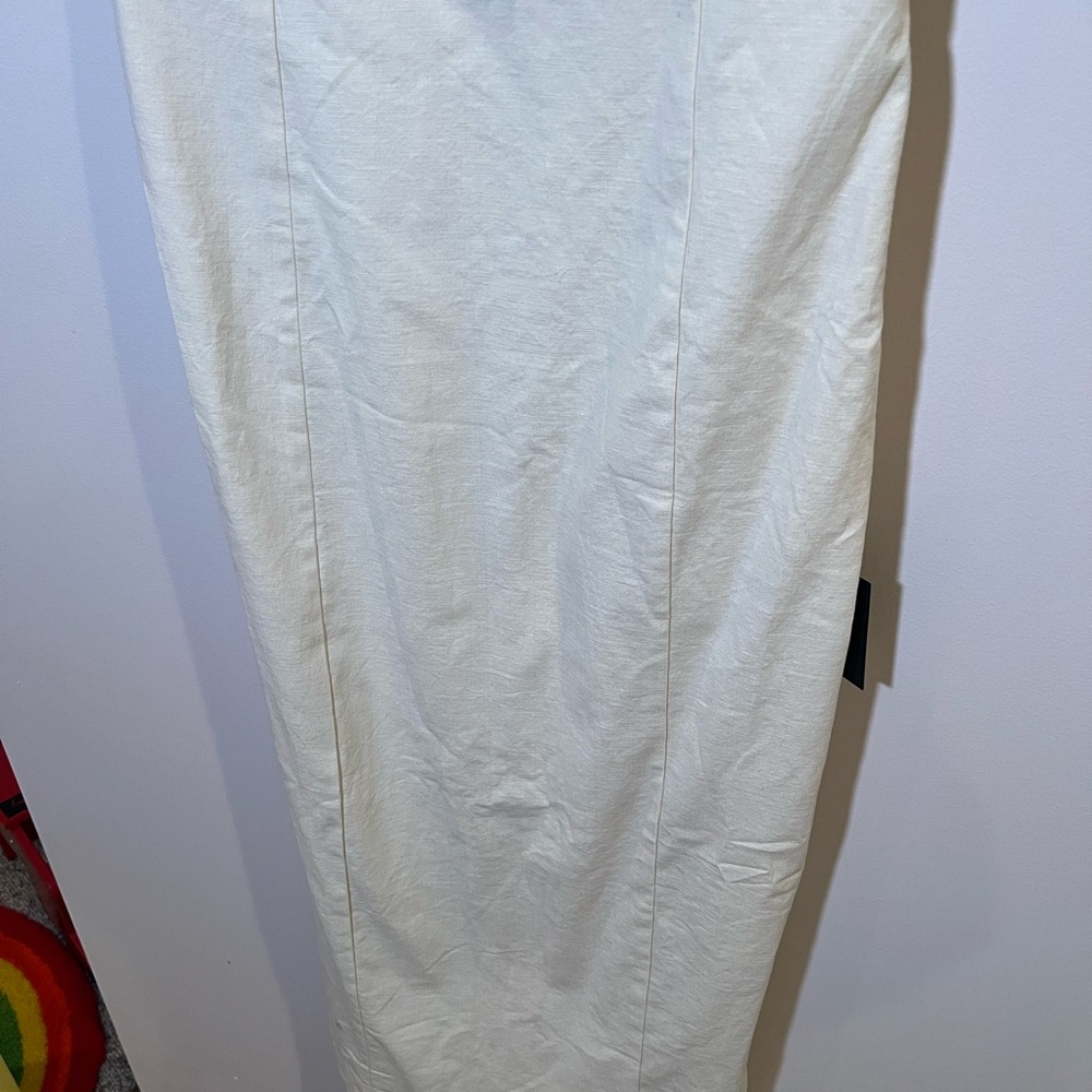 LuLus Amyra Cream Cap Sleeve Bustier Midi Wedding Bridal Dress NWT - Picture 6 of 13